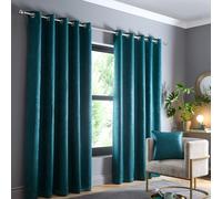 Fusion - Cortinas Verde Bosque de 117 x 183 cm de Largo - 2 Paneles - Cortinas con Ojales en Turquesa - Cortinas térmicas para Dormitorio/Sala de Estar - Cortinas y Cortinas - Cortinas para Puerta
