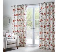 Fusion - Dacey - Par de Cortinas para Ventanas 100% algodón, 168 x 229 cm, Color Rojo