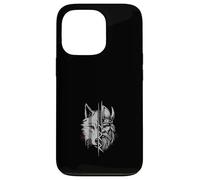 Fusión De Guerrero Vikingo Y Lobo Arte De Mitología Nórdica Carcasa para iPhone 13 Pro