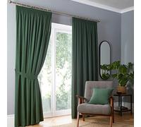Fusion - Dijon - Par de Cortinas Plisadas Opacas con Aislamiento térmico - 117 x 137 cm en Color Verde Botella