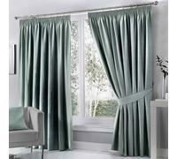 Fusion - Dijon - Par de Cortinas Plisadas Opacas con Aislamiento térmico - 229 x 183 cm de Ancho x 229 cm de caída en Huevo de Pato
