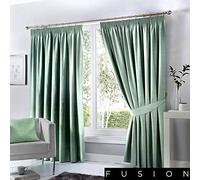 Fusion - Dijon - Par de Cortinas Plisadas Opacas con Aislamiento térmico - Huevo de Pato, 46 Pulgadas de Ancho x 90 Pulgadas de caída (117 x 229 cm)