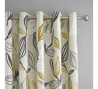 Fusion - Ensley - Par de Cortinas con Ojales, 100% algodón, Ocre, 168 x 229 cm (Ancho x Largo)