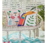 Fusion - Funda de cojín con diseño de flamencos Tropicales para Exteriores, Resistente al Agua y a los Rayos UV, 43 x 43 cm, Color Rosa