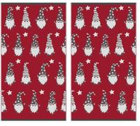 Fusion Juego de 2 Toallas de Mano de algodón Jacquard de 50 x 90 cm, Color Rojo y Gris (Paquete de 2)