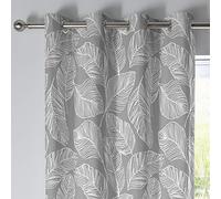 Fusion, Matteo - Par de Cortinas con Ojales, 100% algodón, Color Gris, 117 x 183 cm
