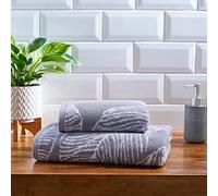 Fusion Matteo - Toalla de baño (100% algodón, 70 x 130 cm), Color Gris