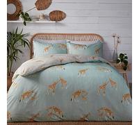 Fusion - Milo Giraffe - Juego de Funda nórdica Reversible - Tamaño Cama Doble en Huevo de Pato