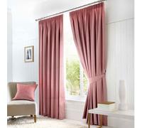 Fusion Opacas Rosas de 117 x 137 cm de Largo, Color Rosa, 2 Paneles, térmicas para Dormitorio y Sala de Estar, Cortinas Plisadas Rubor, colección Dijon, W 46.1" x L 53.9" (2 Panels), 2