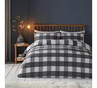Fusion Snug - Juego de Funda de edredón cepillada para Cama Doble, diseño de Cuadros de sirsaca