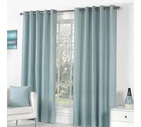 Fusion Sorbonne - Cortinas con Forro y Ojales (de algodón), Color Liso, algodón, Azul Pastel, 66x90 (168 x 229 cm)