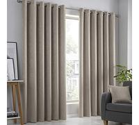 Fusion - Strata - Par de Cortinas con Ojales, 117 x 229 cm, Color Natural