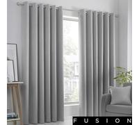 Fusion - Strata - Par de Cortinas con Ojales - 229 cm de Ancho x 275 cm de Largo, Plateado