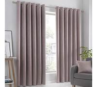 Fusion - Strata - Par de Cortinas con Ojales - 229 cm de Ancho x 275 cm de Largo, Rosa