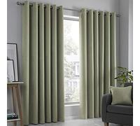 Fusion - Strata - Par de Cortinas con Ojales - 46" de Ancho x 90" de caída (117 x 228 cm) en Verde