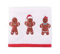 Fusion Toalla de mano de Navidad con diseño de pan de jengibre, 100% algodón, 2 unidades, 50 x 90 cm, color blanco