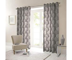 Fusion Un par de Bosque de árboles de Cortinas con Ojales, algodón, Gris Oscuro, 90 x 90 (229 x 229 cm)