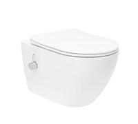 Fusión WC japonés suspendido sin brida, vórtice + tapa SoftClose, blanco (SATFUS11BFC)