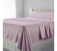 FUSIONHOME Juego de Sabanas 105 x 190/200 Rosa - Sabanas Cama 105 - Ropa de Cama Completa 3 Piezas, 1 Sábana Bajera Ajustable, 1 Encimera y Funda Almohada - Microfibra Tacto Extrasuave