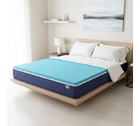 FUSIONHOME - Topper Viscoelástico 80x200 VISCOGEL Grosor 5 cm - sobre Colchon de Memoria con Gel de Viscoelástica de Alta Densidad - Hipoalergénico y Antiacaros