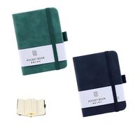 FUSONGQINTANG 2 Piezas Cuaderno Pequeño A7 Bloc De Notas De Bolsillo Cuero A7 Notebook Con Banda Elástica para Escuela, Trabajo, Conferencias,Viajes