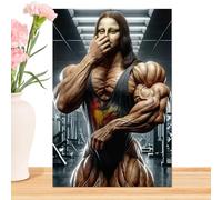 Fusruom Póster para la pared - humor vintage con estatura del cuerpo musculoso | póster de baño con diseño de nariz cerrada | decoración para apartamento, casa, habitación de estudiantes, cocina