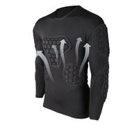 Fußball Gepolstertes Shirt - Schwarzes Fußball-Kompressionsshirt Mit Langen Ärmeln | Jugend-Fußball-Pad-Shirt Für Fußball, Baloncesto, Paintball, Rugby, Parkour, Herren-Paintball-Shirts