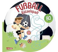 Fußball-Rätselspaß: Mehr als 80 coole Sticker | Das Rätselbuch in runder Fußball-Form für alle ballbegeisterten Kinder ab 7 Jahren