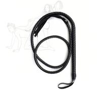 Fusta de entrenamiento de cuero negro suave, fusta larga para uso diario, adecuada para los amantes de la equitación