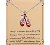 FUSTMW Sweet Home pulsera inspirada en el mago de Oz pulsera no hay lugar como el hogar esmalte rojo zapatos encanto