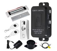 FUSYTULY Kit completo de sistema de control de acceso inalámbrico de 433 MHz con mando a distancia de apertura de puerta + cerradura magnética eléctrica de 180 kg + transmisores remotos de 30 metros