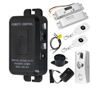 FUSYTULY Kit de Sistema de Control de Acceso Inalámbrico Desbloqueo del Control Remoto + Cerradura de Perno Eléctrica + 2 Transmisores Remotos de 433 MHz