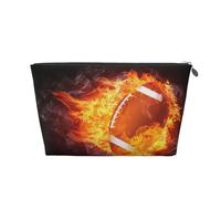 Fútbol Americano en Fuego, Bolsa de artículos de tocador Bolsa de Maquillaje Bolsa de cosméticos Bolsa de artículos de tocador de Viaje portátil