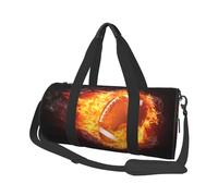 Fútbol Americano en Fuego, Bolsa de Viaje de Gran Capacidad, Bolso Redondo, Bolsa de Viaje Deportiva, Bolsa de Mano, Bolsa de Fitness