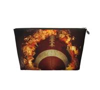 Fútbol Americano llameante Impreso, Bolsa de Maquillaje Bolsa de cosméticos Bolsa de artículos de tocador de Viaje portátil Bolsa de artículos de tocador