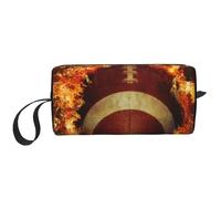 Fútbol Americano llameante Impreso, Bolsa de Maquillaje Bolsa de cosméticos Bolsa de artículos de tocador de Viaje portátil Bolsa de Maquillaje