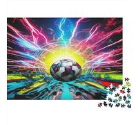 Fútbol Americano Puzzle Imposible,desafío for Adults Luz de neón Juego Educativo 1000 Piezas Obra De Arte De Juego De para Adultos Y Niños A Partir De 12 Años 1000pcs (75x50cm)