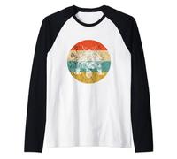 Fútbol americano Samurai Guerrero Retro Vintage Puesta de sol Camiseta Manga Raglan