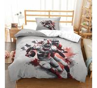 Fútbol Americano Transpirable Juego De Funda De Edredón De Suave Microfibra Rugby Juego De Ropa De Cama Fibra De Poliéster Funda De Nórdica Y Funda De Almohada Single（135x200cm）
