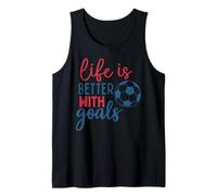 Fútbol Cita Fan Life is Better with Goals Soccer Boys Girl Camiseta sin Mangas