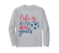 Fútbol Cita Fan Life is Better with Goals Soccer Boys Girl Manga Larga