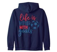 Fútbol Cita Fan Life is Better with Goals Soccer Boys Girl Sudadera con Capucha