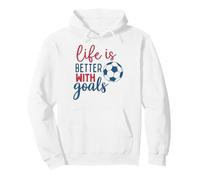 Fútbol Cita Fan Life is Better with Goals Soccer Boys Girl Sudadera con Capucha
