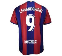 Futbol Club Barcelona Camiseta Primera equipación 2023/2024 - Lewandowski 9 - Réplica Oficial con Liciencia del Barcelona - Adulto (XXL)