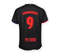 Futbol Club Barcelona Camiseta Segunda equipación 2024/2025 - RÉPLICA Oficial con Liciencia - Dorsal 9 Lewandowski Adulto Talla L