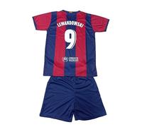 Futbol Club Barcelona Camiseta y Pantalón - Lewandowski 9 - Primera Equipación Temporada 2023/2024 - Réplica Oficial con Liciencia Niño (4 Años)