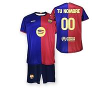 Futbol Club Barcelona Conjunto Personalizable Primera Equipación Temporada 2024/2025 - Réplica Oficial con Liciencia - Niño