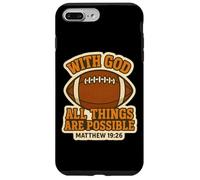 Fútbol con Dios Todas Las Cosas Son posibles Mateo 19:26 Carcasa para iPhone 7 Plus/8 Plus