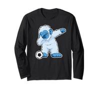 Fútbol Dabbing Bigfoot Yeti Abominable Muñeco de Nieve Manga Larga