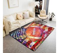 Fútbol De Bandera Americana Alfombra para Habitación Infantil con Impresión 3D 180 X 280 Cm - Alfombra Antideslizante para Puerta Interior - Tacto Suave - Fibra De Poliéster - Fácil De /7643384054060
